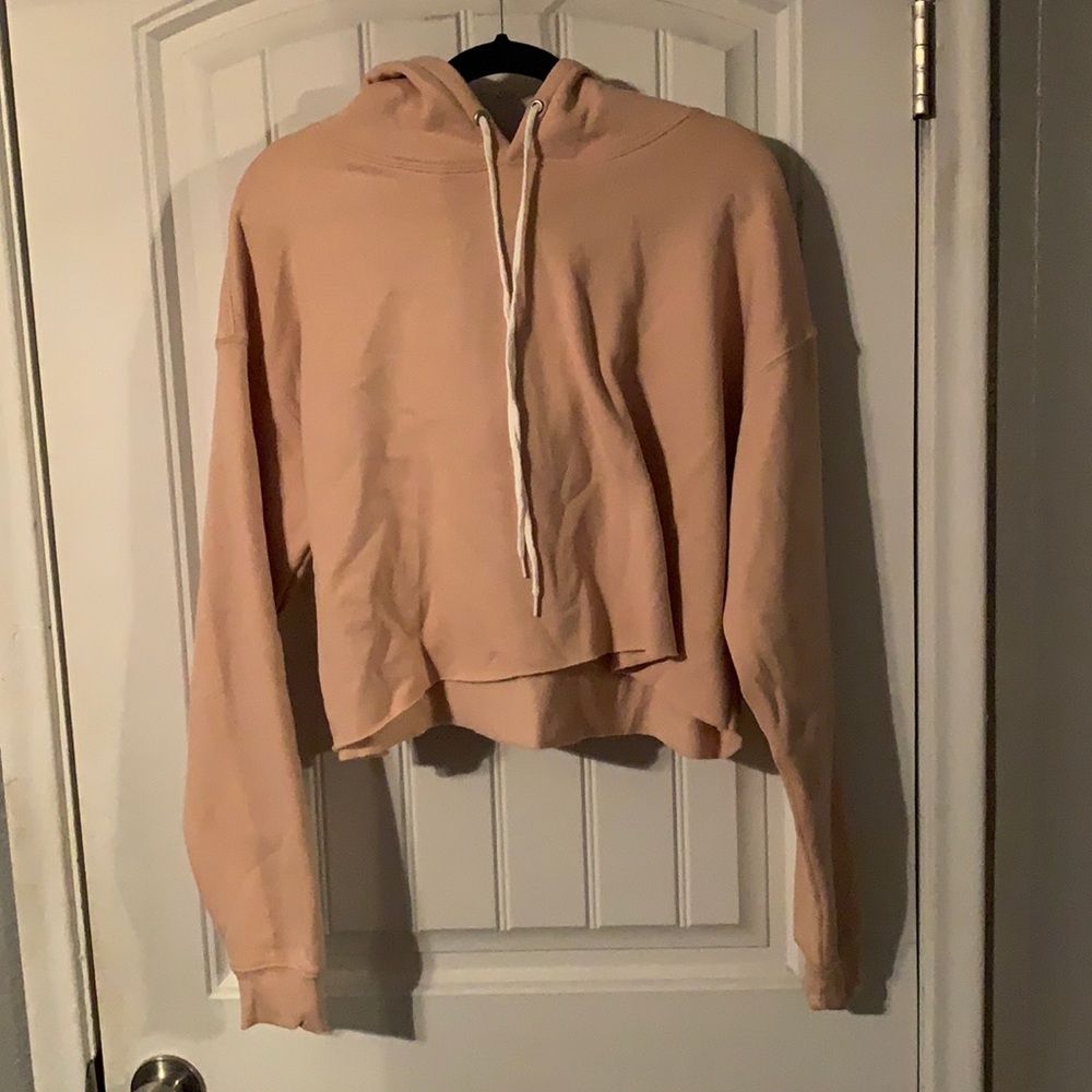 Cropped pullover hoodie